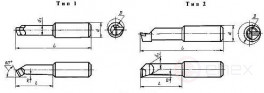 Резец расточной 2145-0647 ГОСТ 25987 с цилиндрическим хвостовиком (тип 1)