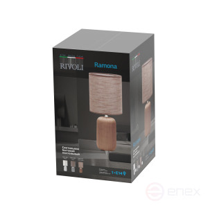 7039-501 Rivoli Ramona 7039-501 Table Lamp 1* E14 40W ceramic brown with lampshade
