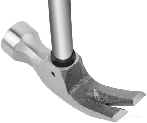 Молоток-гвоздодер, металлическая ручка, резиновая рукоятка 27 мм, 340 гр.