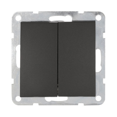 Переключатель 2-кл., с двух мест (схема 6+6) 16 A, 250 B (черный бархат) LK60