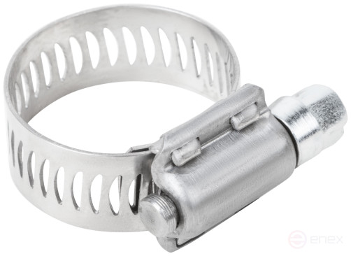 Хомут обжимной просечной, ширина 12,7 мм, нерж.сталь 14-27 мм