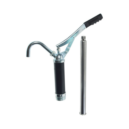 Насос ER-44490 бочковой рычажный Евро тип (под бочки: 200л; цельностальной поршень и клапан; под 2"отверстия; подача:250см³/на 1нажатие) ЭВРИКА /1/10