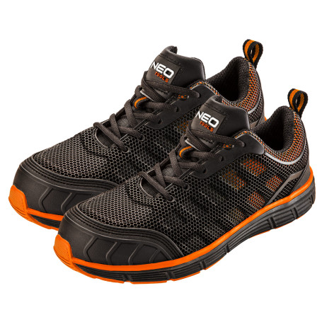 Work sneakers, r-R 39, black and orange, S1, steel toe cap
