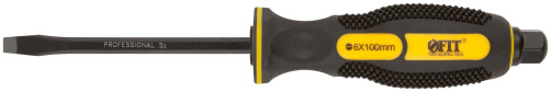 Impact screwdriver, S2 steel, hexagon.sting, turnkey firing pin, rubberized handle, Profi 6x100 mm SL