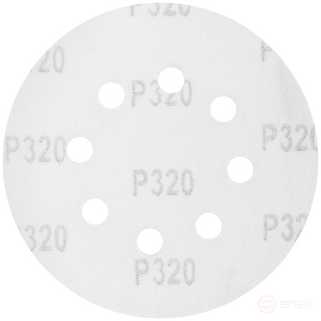 Круги шлифовальные с отверстиями (липучка), алюминий-оксидные, 125 мм, 5 шт. Р 320
