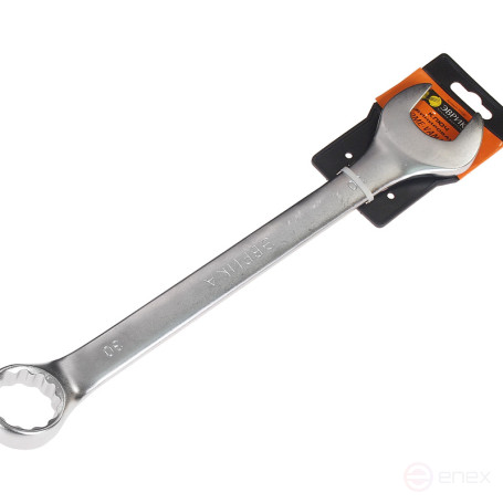 Ключ комбинированный 30мм ER-31030 (Chrome vanadium) на держателе сатинированный ЭВРИКА 1/10