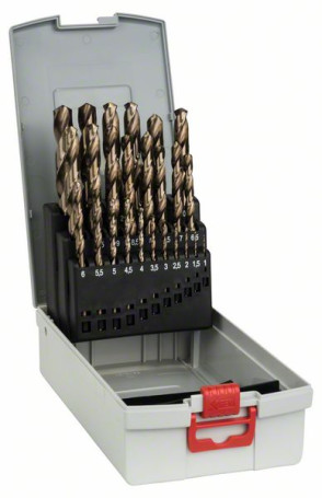 A set of metal drills from 25 prem. ProBox HSS-Co, DIN 338 (cobalt alloying) 1-13 mm