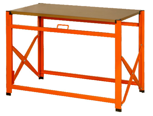 Portable workbench made of MDF and galvanized countertops orange 1200 x 510 x 840 mm