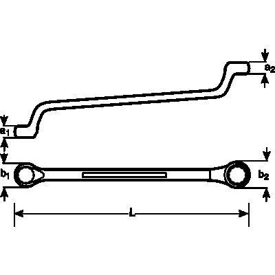 Изогнутый накидной ключ, 24х26 мм