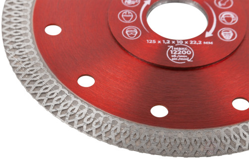 Диск отрезной алмазный универсальный, тонкий рез (сухая и влажная резка) 125х1,2х10х22,2 мм