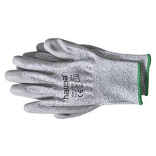 Gloves with polyurethane coating, 5 degree of protection, size 11, gray