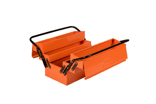 Metal tool box with 3 compartments and lockable 270 mm x 210 mm x 335 mm