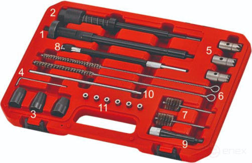 Набор инструментов для восстановления и очистки посадочных мест форсунок в кейсе JTC