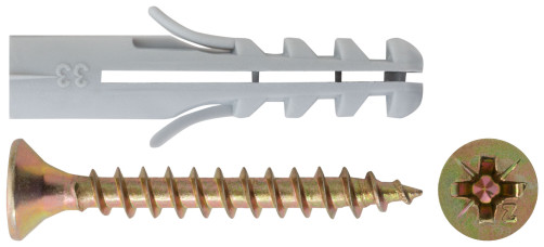 Mounting for baseboards. Set: dowel with screw 6x30/4x30 (packing 12 pcs)