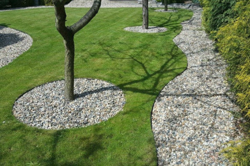 Garden curb 1000 mm height 58 mm black 1 piece