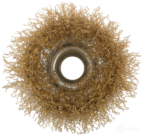 Korschetka, type "cup", nut M14, steel latuned wavy wire 65 mm