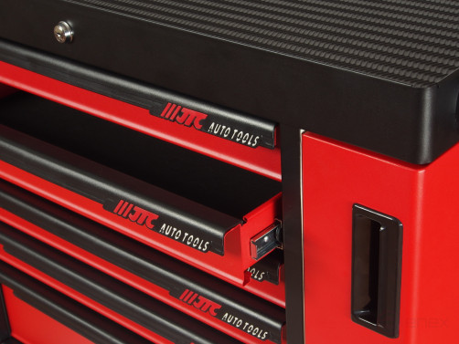 Tool trolley 7 sections red with two side drawers JTC