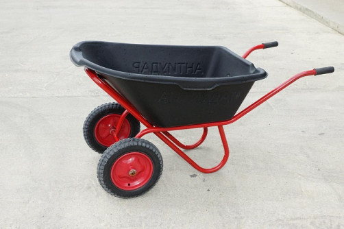 Industrialist 2-wheel anti-impact wheelbarrow, 130 liters (cast wheel)