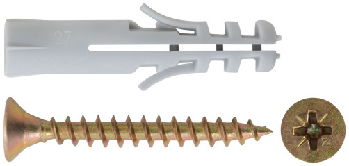 Mounting for baseboards. Set: dowel with 8x40/5x40 screw (packing 7 pcs)