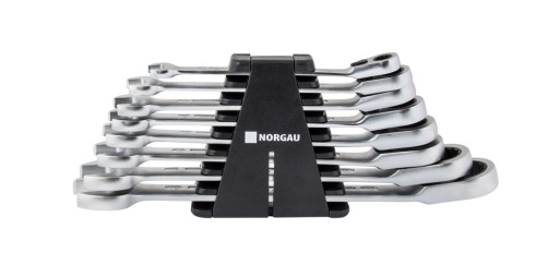 Set of combination wrenches with ratchet 8 items, type NWS7UR NORGAU
