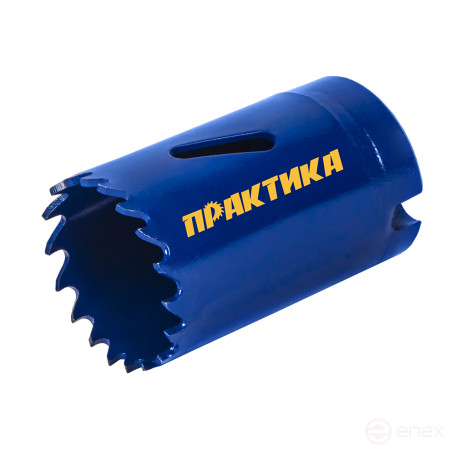 Коронка биметаллическая ПРАКТИКА 32 мм (1шт), клипса (035-950)