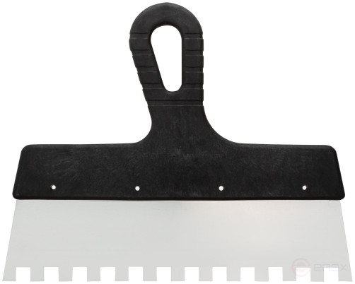 Шпатель зубчатый, 10х10 мм, нержавеющая сталь, пластиковая ручка, , 250 мм