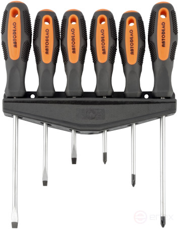 Screwdriver Set (Avtodor) 6pr.(with round rod) (30770)