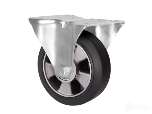 Колесная опора д.200 мм неповоротная с панелью промышленная черная резина