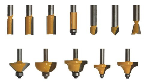 Set of cutters for decorative use, shank 8 mm, 12 pieces