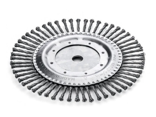 Щетка дисковая жгутовая, Д300 мм, ширина 6 мм, 56 жгутов, стальная прямая проволока STH 0,50 мм, посадочное отверстие 20 мм