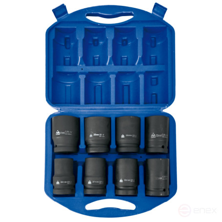 Set of deep end heads 1", hexagonal, 24-41 mm, for multiplier, 8 pieces MASTER 100-68008C