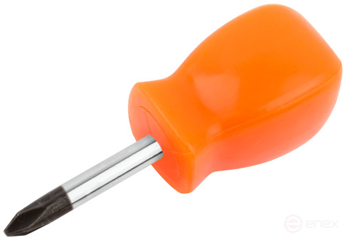 Screwdriver "Economy", CrV steel, plastic orange handle 6x38 mm PH2