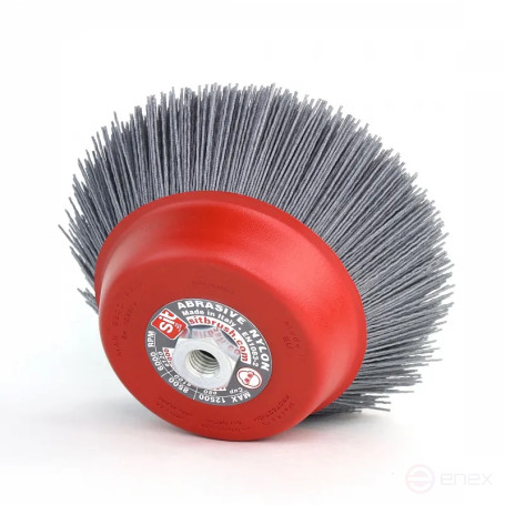 Щетка чашечная Д150*M14, ворс полимер-абразив P120 по дереву для УПМ УШМ (болгарка) (1-234)
