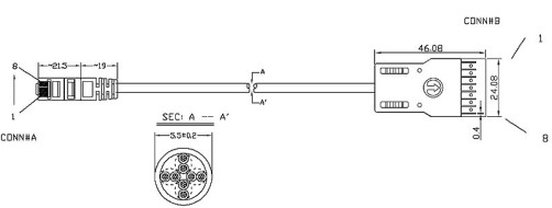 PC-110-RJ45-4P-C5e-2M-LSZH-GY Patch Cord 110 type - RJ-45, 4 pairs, Cat.5e, LSZH, 2 m, Grey