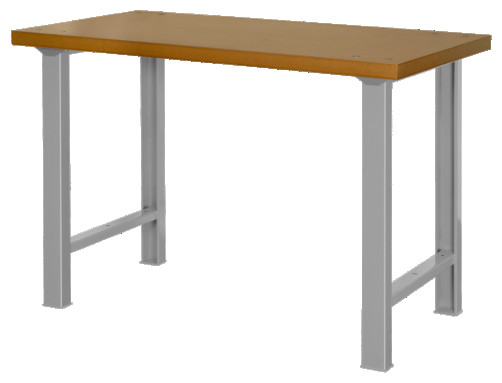 Heavy duty workbench MDF table top with 4 legs orange 1500 x 750 x 1030 mm