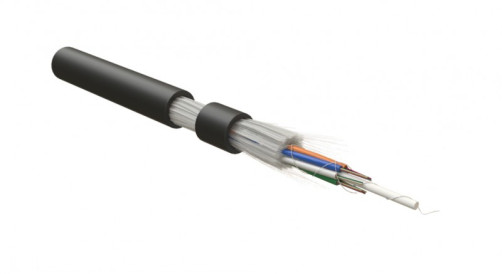 FO-PDM-OUT-50-24- PE-BK fiber optic cable 50/125 (OM2) multimode, 24 fibers, reinforced with glass fiber, multi-module design (multi loose tube), self-supporting, for external laying, 3kN, PE, -60°C - +70°C, black