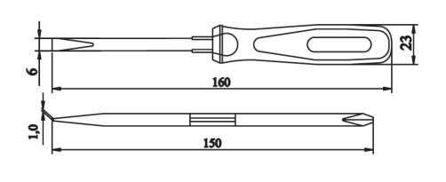 Отвертка комбинированная 1,0х6,0 мм №2