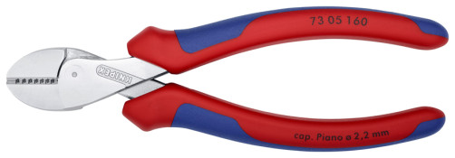 KNIPEX X-Cut® бокорезы, рез: провол. мягк. Ø 4.8 мм, ср. Ø 3.8 мм, тв. Ø 2.7 мм, роял. струна Ø 2.2 мм, L-160 мм, хром, 2-к ручки
