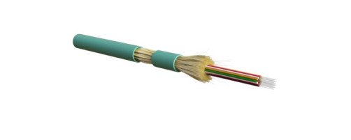 FO-DT-IN-503-24- LSZH-AQ Fiber optic cable 50/125 (OM3) multimode, 24 fibers, dense buffer coating (tight buffer), for internal laying, LSZH, ng(A)-HF, -40°C - +70°C, blue (aqua)