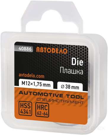Die M12*1.75mm D-38mm HSS4341 (Avtodor) 40886