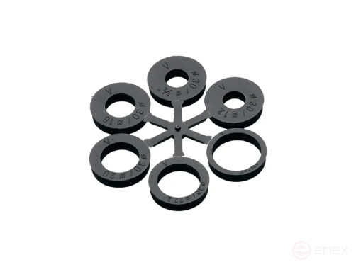 Комплект пластиковых переходников для цилиндрической щетки - монтажная гильза D50, посадочное отверстие 32/1"/22,2/20/16/Ø1/2" "set 3"