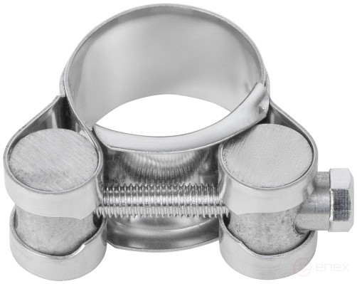 The clamp is a crimping power hinge, stainless steel.steel 23-25 mm