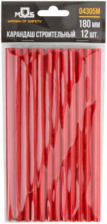 Construction pencils, 180 mm, 12 pcs.