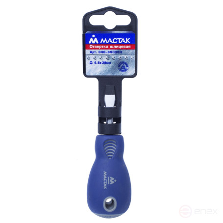 Отвертка шлицевая Slotted 6,5 мм, 38 мм, держатель МАСТАК 040-65038H