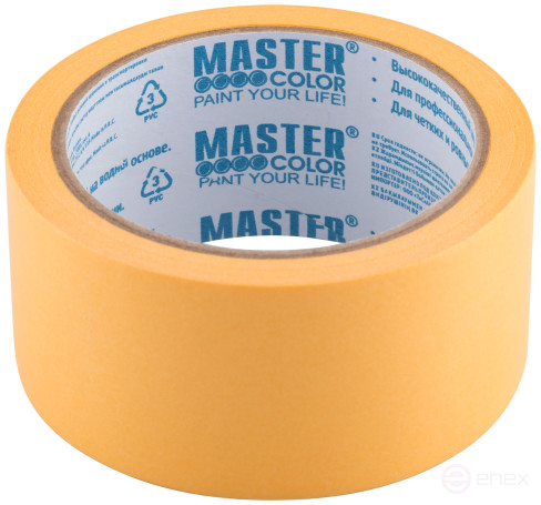 Golden paint tape, rice paper, heat resistant. up to 120°C, UV resistance up to 30 days, 48 mm x 25 m