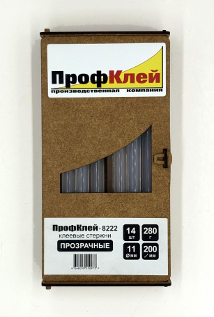 Клеевые стержни ПрофКлей-8222 прозрачные, 11х200 мм, 14 шт, 280 г