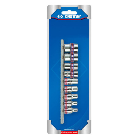 1/4" Socket Set, Hexagon, 5/32"-1/2", 9 pieces KING TONY 2509SR