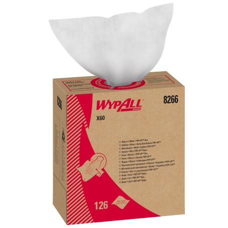 WypAll® X60 Cleaning Material - Ror-Up Box / White (10 Boxes x 126 sheets)