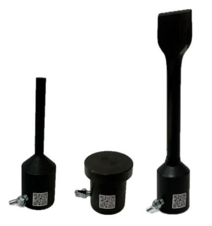 A set of hammers for a Dynamic sledgehammer (3 pieces: narrowed, mushroom, blade)