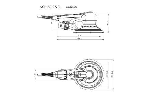 Эксцентриковая шлифовальная машина SXE 150-2.5 BL, 615025000